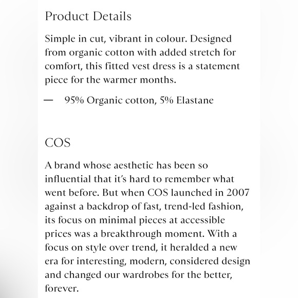 COS Yellow Green Ribbed Organic Cotton Tank Maxi Dress - S - Picture 14 of 15